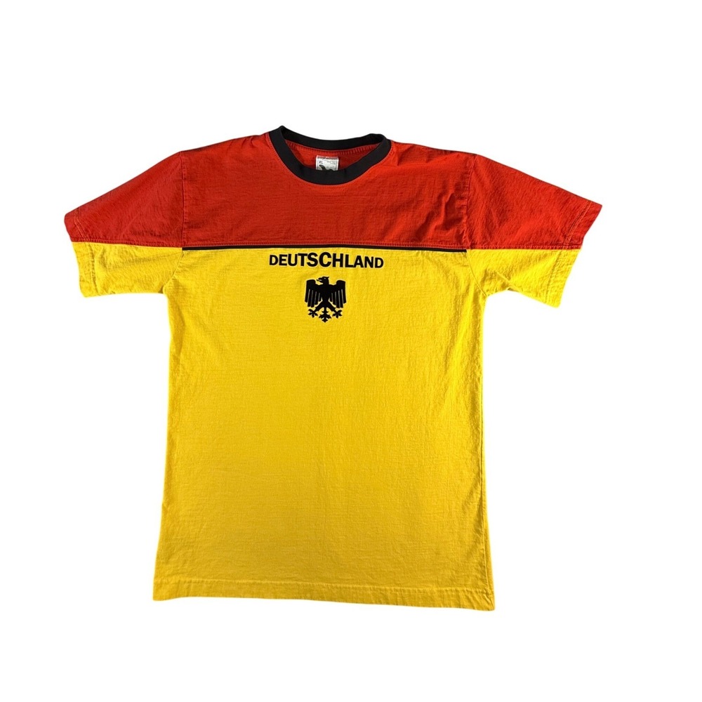 Adler Deutschland Flag‎ T Shirt Mens XL Red Yellow Germany Soccer Fan Tee